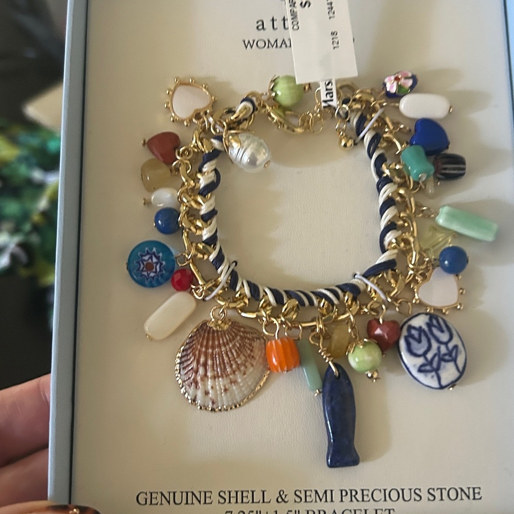 VIRAL Atterri Charm Bracelet with Multicolor Semi-Precious Stone Charms